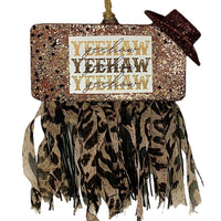 Drunken Cowboy YeeHaw Rectangle w/Cowboy Hat & Fringe
