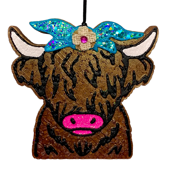 Leather & Lace Lg Highland Cow